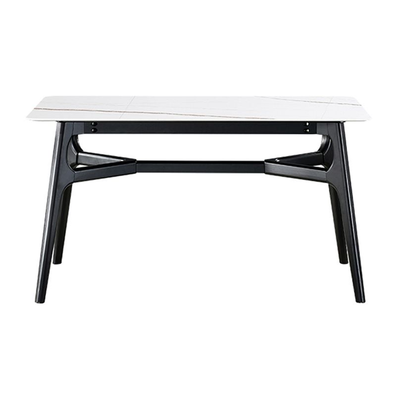 Sintered Stone White Dining Table Minimalist Trestle Base Table for Dining Room Clearhalo ' dining_table' 'Dining Tables & Seating' 'Dining Tables' 'furn' 'furn_dining_table' 'Furniture' 'furniture_dining_table' 'Kitchen & Dining Furniture' 'kitchen&dining_furn' 'kitchen' 'kitchen_dining_table' 1200x1200_2ec56992-5368-4dab-b69f-ac34521f3638