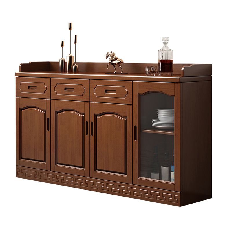 Contemporary Sideboa Wood Glass Doors Side Board with Drawers and Cabinets Clearhalo 'buffet_sideboard' 'Buffets & Sideboards' 'furn' 'furn_buffet_sideboard' 'Furniture' 'Kitchen & Dining Furniture' 1200x1200_2ec69c68-a530-451e-ad9e-6e9173b97bab