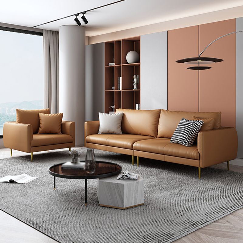 Leather Modern Sofa 33"W Square Arm Loose Back Sofa for Living Room Clearhalo 'furn' 'furn_sofas' 'Furniture' 'furniture_sofas' 'kitchen' 'kitchen_sofas' 'Living Room Furniture' 'Sofa' 'sofas' 1200x1200_2ec6d62d-a4ac-4e8a-b97b-d2531288da8a