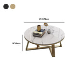 Mesa de café redonda de estilo glamorante con base cruzada de hierro y tapa blanca