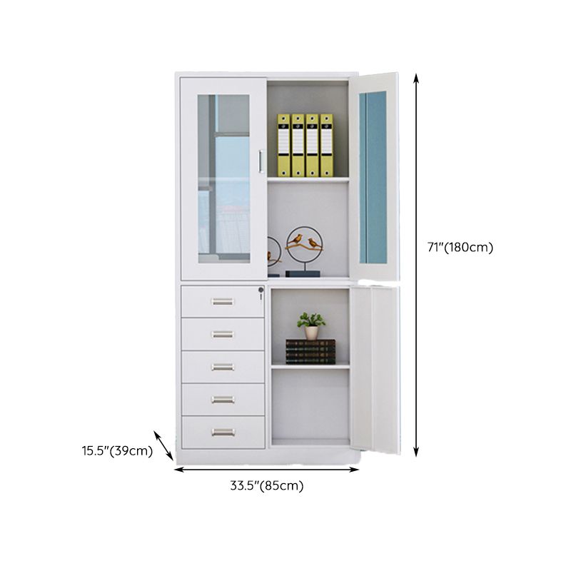 Glass File Cabinet Contemporary Storage Shelves Locking File Cabinet Clearhalo 'Filing Cabinets' 'filling_cabinets' 'furn' 'furn_filling_cabinets' 'Furniture' 'Office Furniture' 1200x1200_2ec87059-3221-4640-867a-7d556dfedb26
