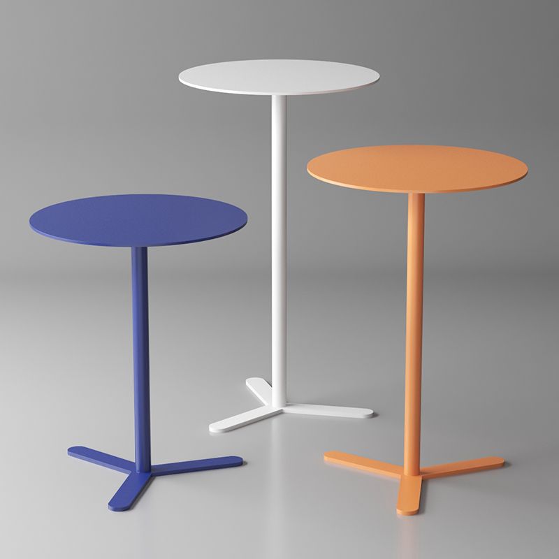 Mid-Century Metal Side End Table Pedestal Corner Table for Living Room