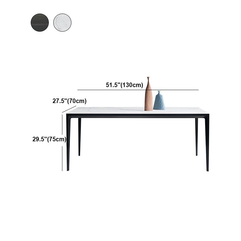 Metal Modern Rectangle Table Sintered Stone Table with 4 Legs Clearhalo 'Dining Tables & Seating' 'Dining Tables' 'dining_table' 'furn' 'furn_dining_table' 'Furniture' 'furniture_dining_table' 'Kitchen & Dining Furniture' 'kitchen' 'kitchen_dining_table' 1200x1200_2ec9c45b-95aa-4985-ad7f-f06aea5c1242