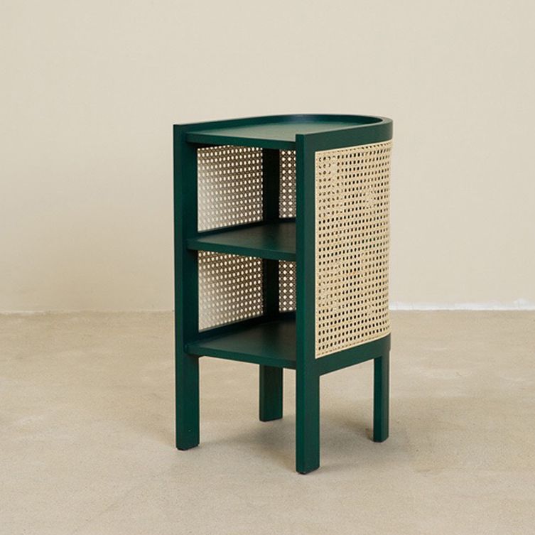 Roble sólido de madera sólida almacenamiento abierta estantes de gabinete de cabecera de cabecera 24.4 "H