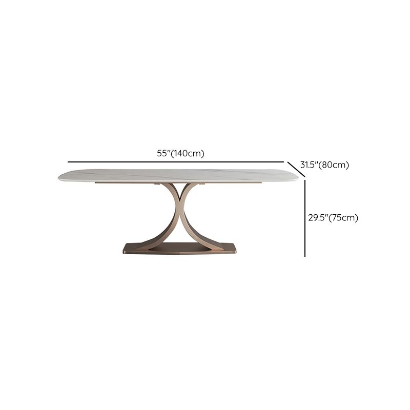 Modern Dining Rectangle Table Dining Sintered Stone Table for Home Use