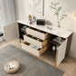 Contemporary Buffet Sideboard Stone Sideboard Table with Cabinets and Cabinets Clearhalo 'buffet_sideboard' 'Buffets & Sideboards' 'furn' 'furn_buffet_sideboard' 'Furniture' 'Kitchen & Dining Furniture' 1200x1200_2ecef46d-19b1-4cc4-8d3e-4cc95adf0ce9