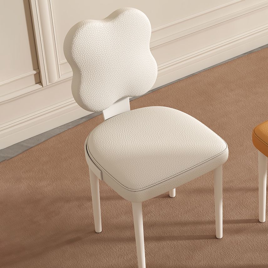 Silla de comedor lateral de cuero sinté de cuero sinté de falso interior contemporáneo