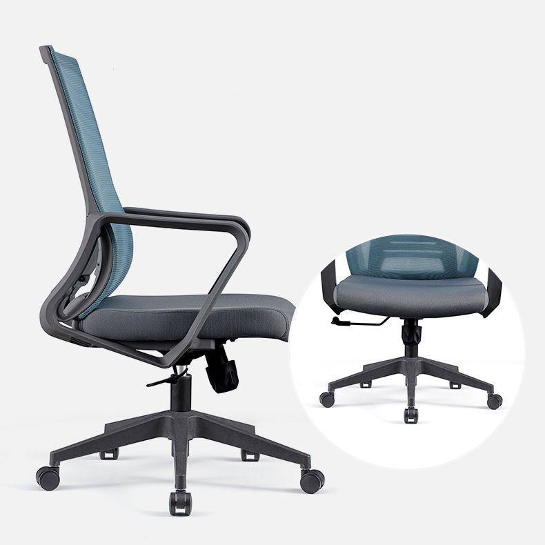 Chaise de bureau rotative moderne à mi-arrivée Chaise de tâche de tâches à recouvrement avec roues