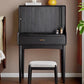 Modern Black Dressing Table Stool Set Wooden Vanity Dressing Table for Bedroom