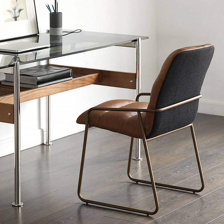 In pelle glam in pelle parsons back metal bash home usa sedia braccio salariale