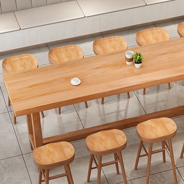 Modern 1/5/6/11 Pieces Bar Table Set Rectangle Pine Wood Counter Table with High Stools Clearhalo 'Bar Furniture' 'furn' 'furn_home_bar_bar_sets' 'Furniture' 'Home Bars & Bar Sets' 'home_bar_bar_sets' 'Kitchen & Dining Furniture' 1200x1200_2ed35c73-37b0-4b9e-9bae-7f23b7475400