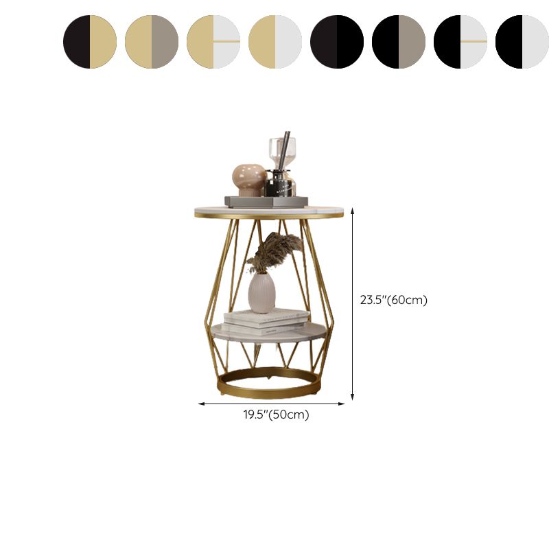 Luxurious Metal Side Table Round Frame Sofa Side Accent Table