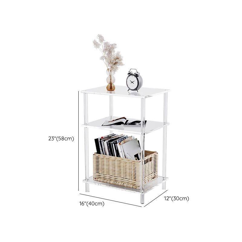 Clear Acrylic Sofa Side Accent Table Contemporary 15.7" W End Table Set with Storage Clearhalo 'Coffee & Accent Tables' 'End & Side Tables' 'end_side_tables' 'furn' 'furn_end_side_tables' 'Furniture' 'Living Room Furniture' 1200x1200_2ed95276-93e4-4638-a1fe-910edbf2777e