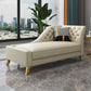 Glam Style Solid Color Genuine Leather Rolled Arms Chaise Chair with Tufted Clearhalo 'Chairs & Seating' 'Chaise Lounge' 'chaise_lounge' 'furn' 'furn_chaise_lounge' 'Furniture' 'Living Room Furniture' 1200x1200_2ed9603c-df0d-4e92-a442-0528ae70ff5c