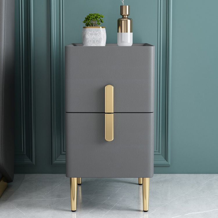 21.65" Tall Glam Bedside Cabinet Solid Wood Night Table with Drawers