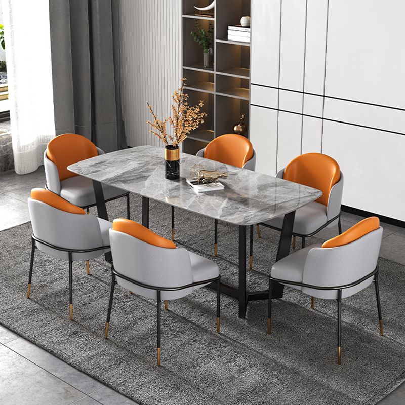 Modern Dining Set Stone 1/5/6/7 Pieces Dining Furniture for Indoor Clearhalo 'Dining Room Sets' 'Dining Tables & Seating' 'dining_room_set' 'furn' 'furn_dining_room_set' 'Furniture' 'Kitchen & Dining Furniture' 1200x1200_2edbe011-9629-44f1-8d66-e4710017cb77