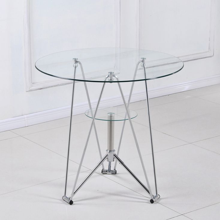 Modern Style Glass Kitchen Dining Room Table Round Table with Metal Base Clearhalo ' dining_table' 'Dining Tables & Seating' 'Dining Tables' 'furn' 'furn_dining_table' 'Furniture' 'furniture_dining_table' 'Kitchen & Dining Furniture' 'kitchen&dining_furn' 'kitchen' 'kitchen_dining_table' 1200x1200_2edce8df-507f-4ec6-9b6c-f405a0de8df4