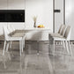 Glam Dinette Set with Solid Back Chairs 1/2/4/6/7/8 Pieces Glossy White Dining Table Set Clearhalo 'Dining Room Sets' 'Dining Tables & Seating' 'dining_room_set' 'furn' 'furn_dining_room_set' 'Furniture' 'Kitchen & Dining Furniture' 1200x1200_2edd8bbd-308f-4b67-b209-ece4c3c07964