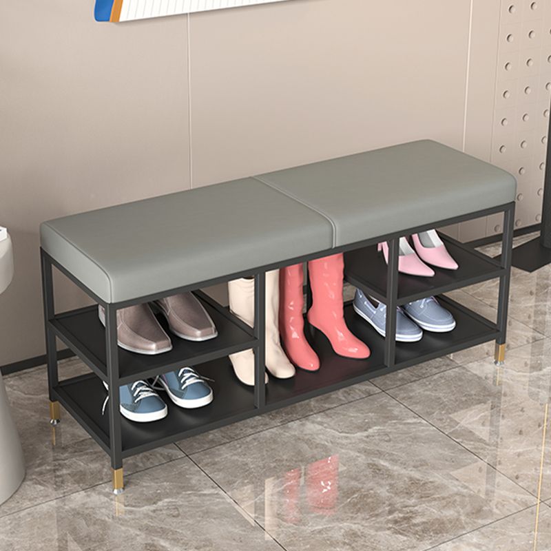 Modern Entryway Bench Cushioned Metal Seating Bench , 12.5 inch Width Clearhalo 'Benches' 'Chairs & Seating' 'furn' 'furn_benches' 'Furniture' 'Living Room Furniture' 1200x1200_2ede29e8-1e1a-4397-9019-c6f278448f53