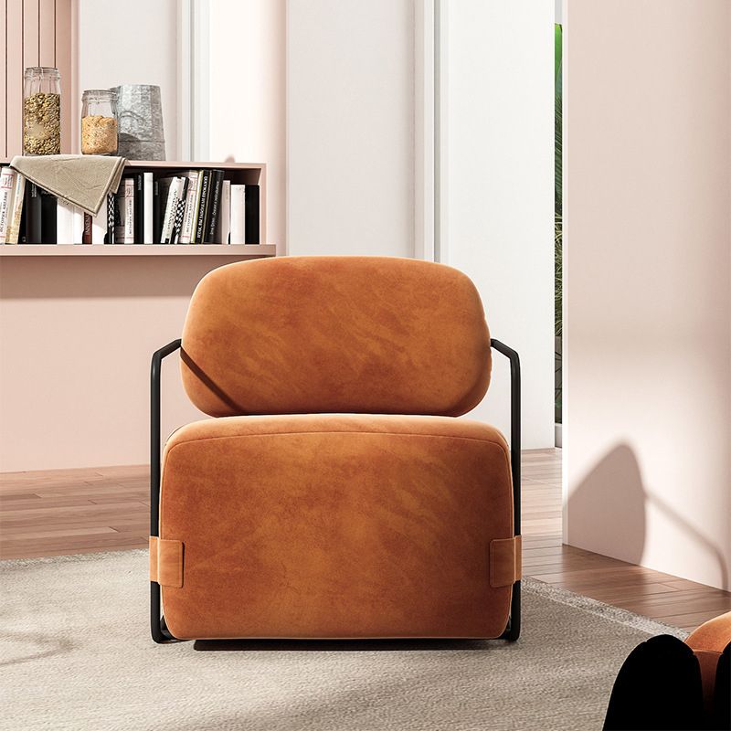 Contemporary Solid Color Accent Armchair Arms Included Orange Arm Chair for Living Room Clearhalo 'Accent Chairs' 'accent_chairs' 'Chairs & Seating' 'furn' 'furn_accent_chairs' 'Furniture' 'Living Room Furniture' 1200x1200_2edf03c1-0a24-48bb-b7ab-be398557643c