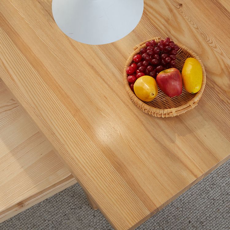 Natural Finish Dining Table Set with Acrylic Base 1/2/5/7 Pcs Ash Wood Dinette Set Clearhalo 'Dining Room Sets' 'Dining Tables & Seating' 'dining_room_set' 'furn' 'furn_dining_room_set' 'Furniture' 'Kitchen & Dining Furniture' 1200x1200_2edf13ff-9087-4a22-9c05-07809ef2c7e4