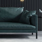 Divano stazionario in pelle grigia/verde divano con smoking a 3 posti con cuscini