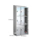 Chrome Steel Cabinet with Hinged Doors Modern Storage Cabinet for Bathroom