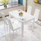 Modern Glass Table Rectangle White Base Dining Table for Kitchen