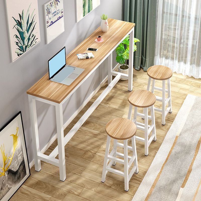 Industrial Style Bistro Bar Desk Wood Rectangle Pub Table for Cafe Clearhalo 'Bar Furniture' 'Bar Tables' 'bar_tables' 'furn' 'furn_bar_tables' 'Furniture' 'Kitchen & Dining Furniture' 1200x1200_2ee1e66e-f321-41c4-bed1-53da99651390