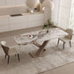 Glam Dining Set 1/3/4 Pcs Gold Rectangle Dining Table with Upholstered Chairs Clearhalo 'Dining Room Sets' 'Dining Tables & Seating' 'dining_room_set' 'furn' 'furn_dining_room_set' 'Furniture' 'Kitchen & Dining Furniture' 1200x1200_2ee2bb7d-b48e-43fd-aee3-0ce93cf993ae