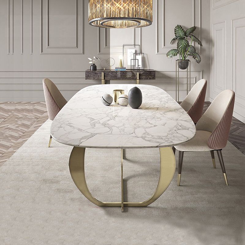 Rectangle Double Pedestal Furniture Luxury Style Stone Dining Room Collection Clearhalo 'Dining Tables & Seating' 'Dining Tables' 'dining_table' 'furn' 'furn_dining_table' 'Furniture' 'furniture_dining_table' 'Kitchen & Dining Furniture' 1200x1200_2ee39e0f-60d3-4d7d-9fec-62ea16934533