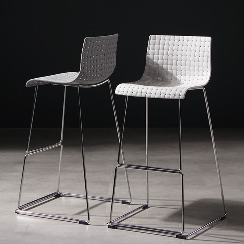 Contemporary Bar-stool Plastic Counter Bar Stool for Kitchen with Metal Legs