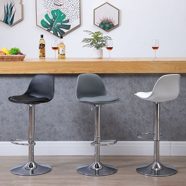 Contemporary Adjustable Height Bar Stool PU Leather Bar Stools for Kitchen Clearhalo 'Bar Furniture' 'Bar Stools' 'bar_stools' 'furn' 'furn_bar_stools' 'Furniture' 'Kitchen & Dining Furniture' 1200x1200_2ee5fbd1-bcd7-4a63-8334-8d7a04985162