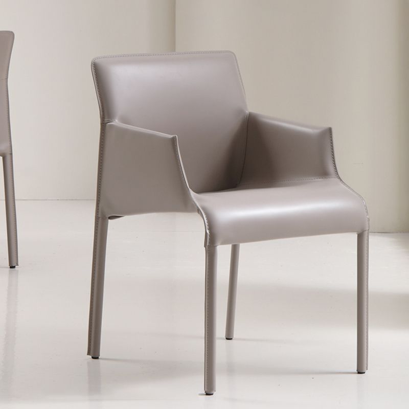 Contemporary Arm Dining Chairs Faux Leather Low Back Side Chair Clearhalo 'Dining Chairs' 'Dining Tables & Seating' 'dining_chair' 'furn' 'furn_dining_chair' 'Furniture' 'Kitchen & Dining Furniture' 1200x1200_2ee67409-acc3-4980-bace-8d5c86285d4d