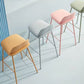 Plastic Stool Contemporary Low Back Bar Height Stool with Metal Legs