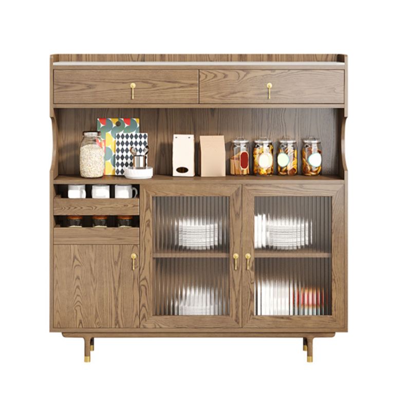 Armadio contemporaneo porte di vetro in legno con cassetto con cassetti