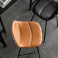 Modern Backrest Armless Counter Stool Iron Bistro Bar Stool with Leather Cushion