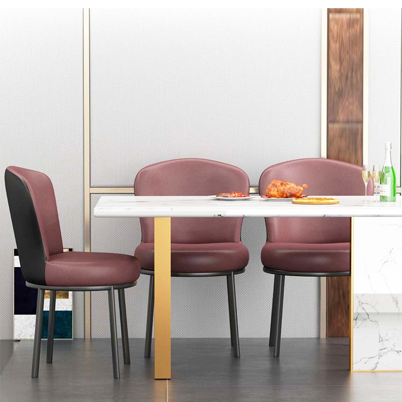 Contemporary Style Upholstered Side Chairs Solid Back Armless Chair for Home Use Clearhalo ' kitchen&dining_furn' 'Dining Chairs' 'Dining Tables & Seating' 'dining_chair' 'furn' 'furn_dining_chair' 'Furniture' 'furniture_dining_chair' 'Kitchen & Dining Furniture' 'kitchen' 1200x1200_2ee9c0eb-93f7-4e26-8a4e-9ffbdcf5d2ae