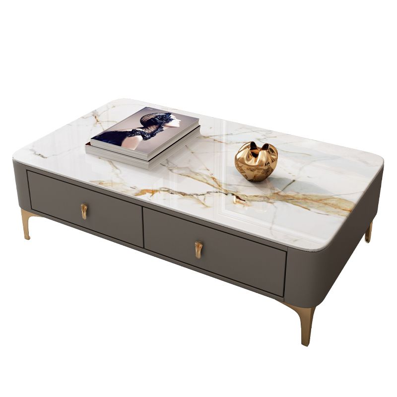 Modern Coffee Table Retangular Slate Cocktail Table with Drawers Clearhalo 'Coffee & Accent Tables' 'Coffee Tables' 'coffee_tables' 'furn' 'furn_coffee_tables' 'Furniture' 'Living Room Furniture' 1200x1200_2eeb6ac6-3965-41cd-9244-e2d9e185070c