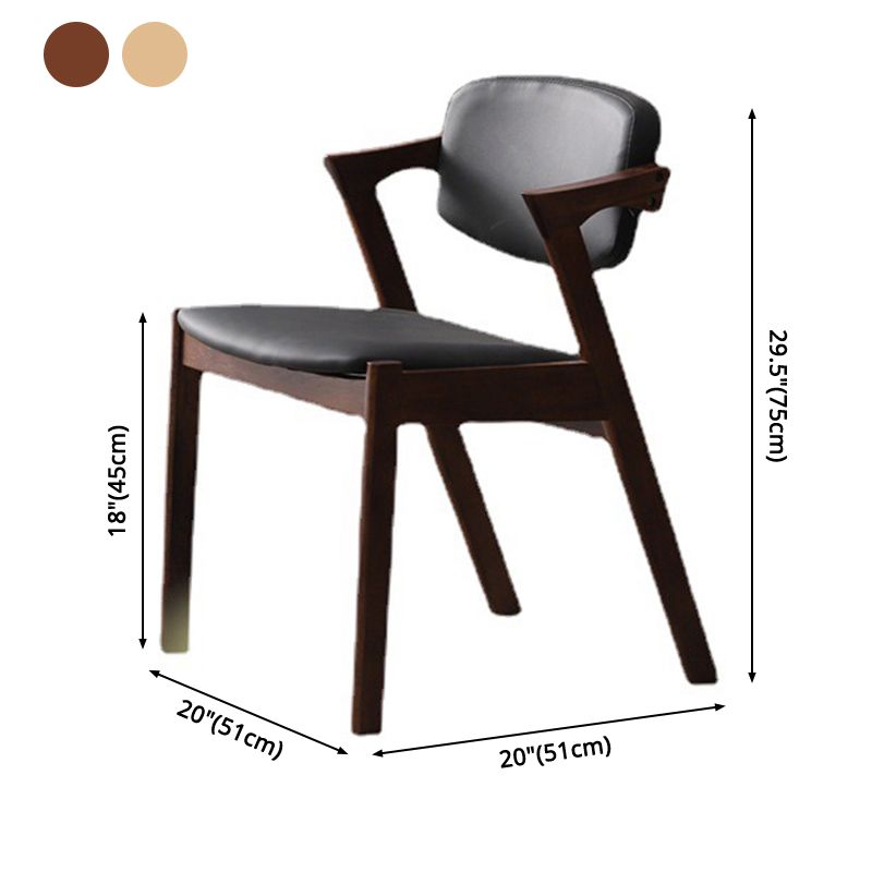 Modern Style Solid Wood Dining Arm Chair Open Back Dining Chair for Home Use Clearhalo ' kitchen&dining_furn' 'Dining Chairs' 'Dining Tables & Seating' 'dining_chair' 'furn' 'furn_dining_chair' 'Furniture' 'furniture_dining_chair' 'Kitchen & Dining Furniture' 'kitchen' 1200x1200_2eebf825-7229-46a5-8d5a-f571caa7ffed