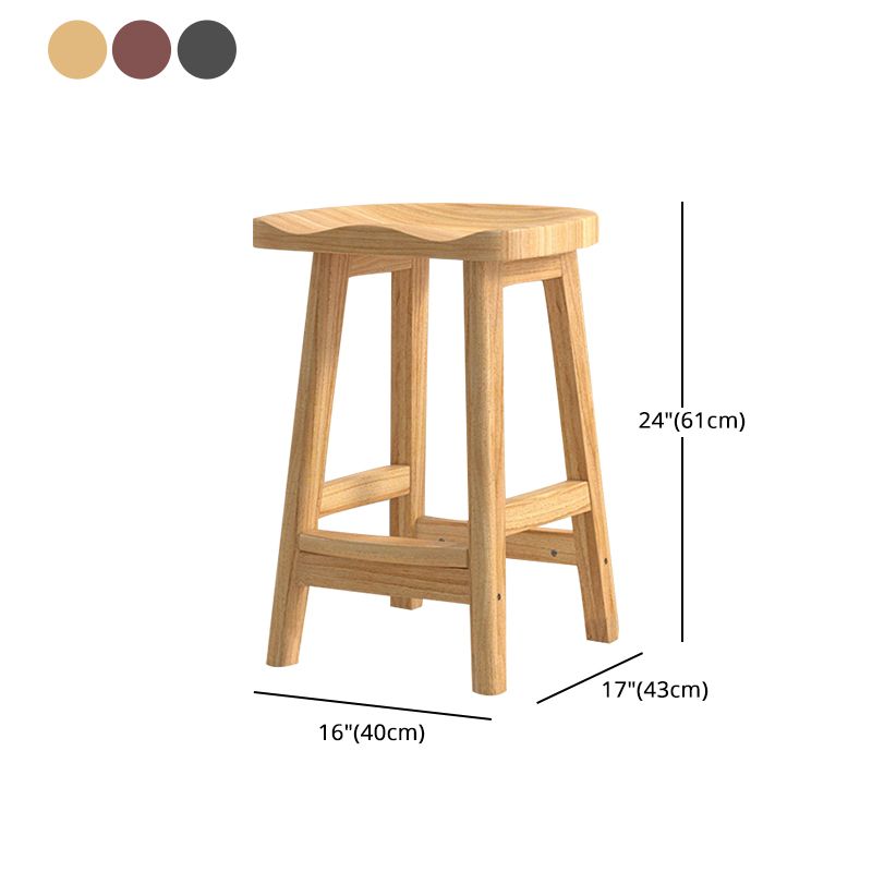 Solid Wood Modern Bar Stool Saddle Seat Backless Indoor Stool with Wood Legs Clearhalo 'Bar Furniture' 'Bar Stools' 'bar_stools' 'furn' 'furn_bar_stools' 'furniture_bar_stools' 'Kitchen & Dining Furniture' 'kitchen&dining_furn' 'kitchen' 'kitchen_furn' Furniture' 1200x1200_2eec5292-e943-43fc-a05f-69317d67aacb