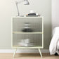 Industrial Metal Accent Table Nightstand 21.65" Tall Bed Nightstand with 3 Shelves