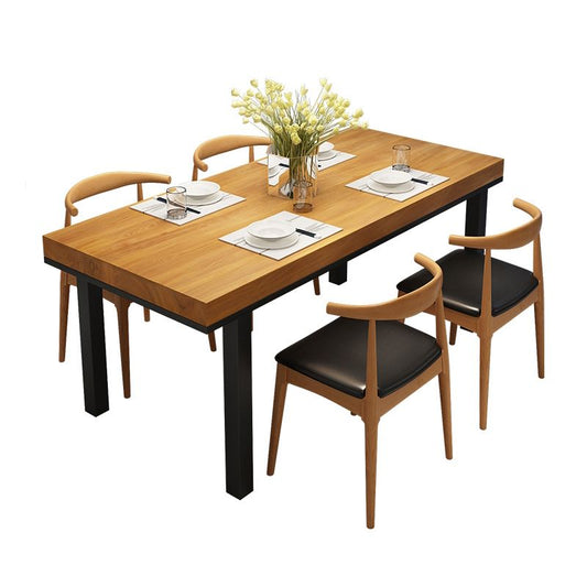 Industrial Rectangle Dining Set 1/2/5 Pieces Solid Wood Dinette Set for Shop Clearhalo 'Dining Room Sets' 'Dining Tables & Seating' 'dining_room_set' 'furn' 'furn_dining_room_set' 'Furniture' 'Kitchen & Dining Furniture' 1200x1200_2eef1890-bd0e-4343-909a-2362479f6078