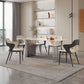 Rectangular Dining Table Grey Stone Table Top Double Pedestal Metal Base Clearhalo 'Dining Tables & Seating' 'Dining Tables' 'dining_table' 'furn' 'furn_dining_table' 'Furniture' 'Kitchen & Dining Furniture' 1200x1200_2ef02bdf-6e94-4083-86aa-81465b7493ab