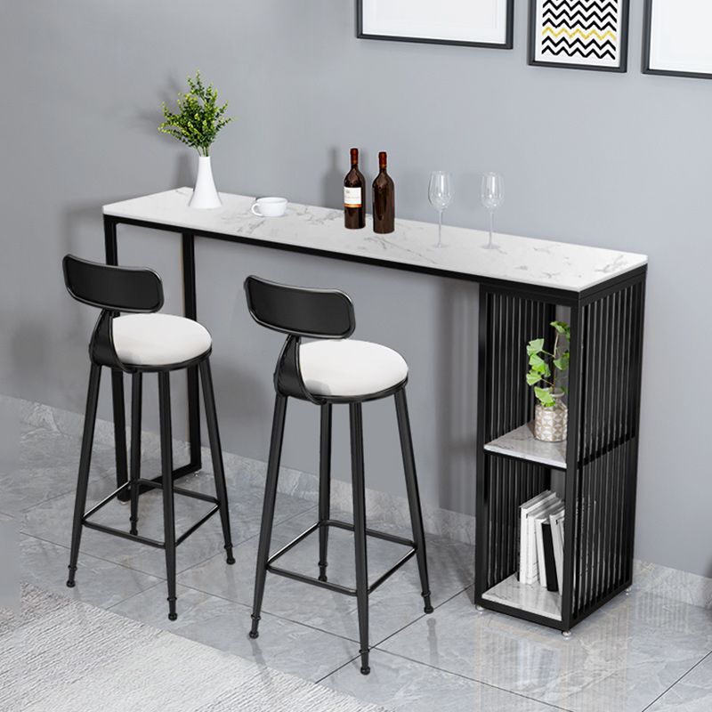 Table à manger en pierre de bar à glamons Glam Table de bar avec double piédestal pour porche de cuisine