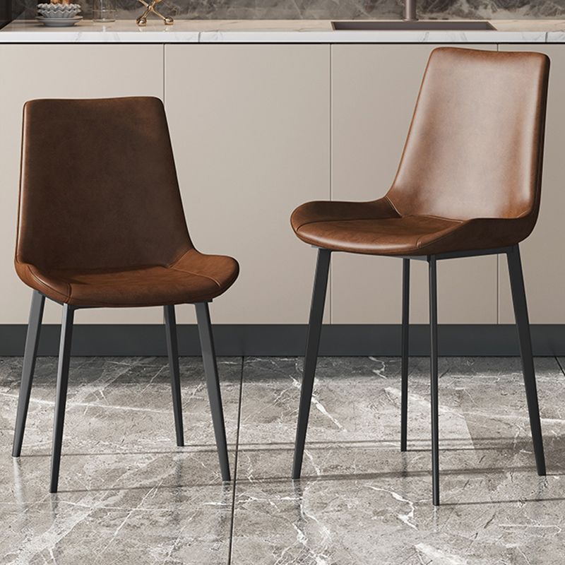 Industrial Style Solid Back Dining Side Chair Leather Dining Chairs for Home Use (Set of 2) Clearhalo ' kitchen&dining_furn' 'Dining Chairs' 'Dining Tables & Seating' 'dining_chair' 'furn' 'furn_dining_chair' 'Furniture' 'furniture_dining_chair' 'Kitchen & Dining Furniture' 'kitchen' 1200x1200_2ef45cd3-5846-461c-b012-cde6d9bb590b