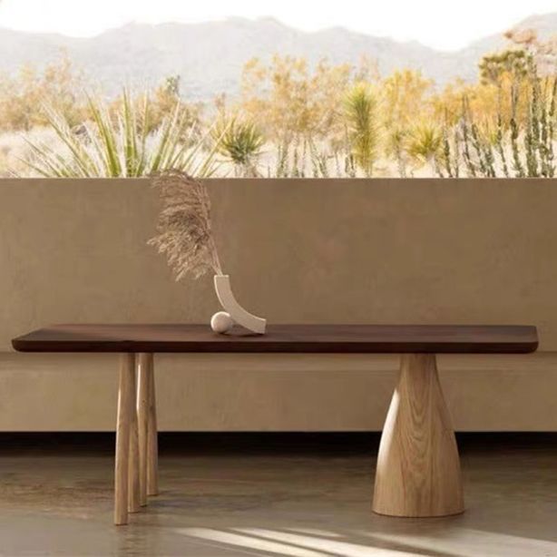 Minimalist Brown Kitchen Dining Table Solid Wood Rectangle Dining Table with Multi Legs Base Clearhalo ' dining_table' 'Dining Tables & Seating' 'Dining Tables' 'furn' 'furn_dining_table' 'Furniture' 'furniture_dining_table' 'Kitchen & Dining Furniture' 'kitchen&dining_furn' 'kitchen' 'kitchen_dining_table' 1200x1200_2ef58ac0-2f6a-45b2-93f1-3eb6c6f862de