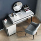 Contemporary Vanity with Padded Stool Engineered Wood Dresser in Glossy Finish