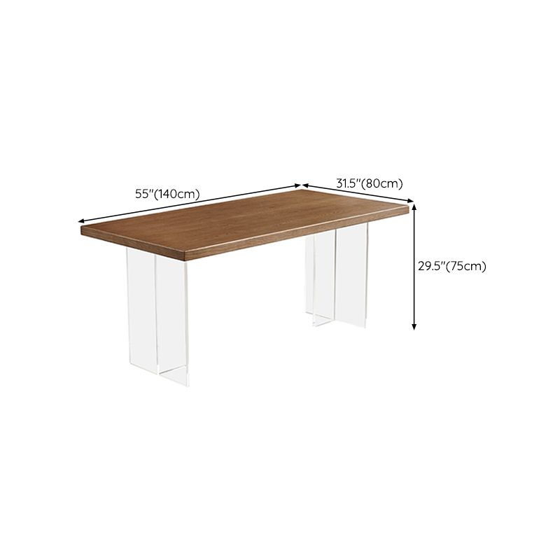 Simplicity Dinette Table Rectangle Solid Wood Dinner Table in Brown Clearhalo 'Dining Tables & Seating' 'Dining Tables' 'dining_table' 'furn' 'furn_dining_table' 'Furniture' 'Kitchen & Dining Furniture' 1200x1200_2ef5c8a9-1ac5-42bd-8bb2-50b1fdf6a5c8