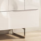 Commode double horizontale contemporaine, commode de rangement blanche/grise pour la maison